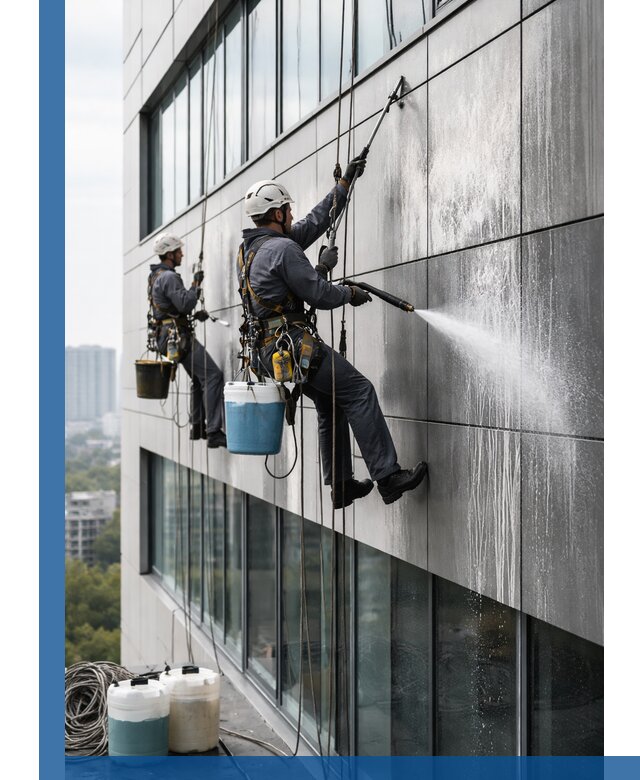 Профессиональная мойка вентилируемых фасадов в Королёве