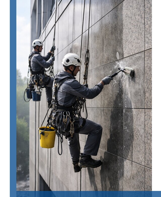 Профессиональная мойка фасада из керамогранита в Королёве