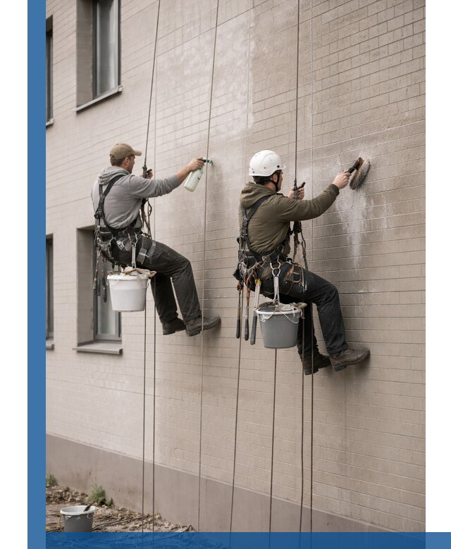 Удаление высолов с фасада зданий в Королёве без повреждений и следов