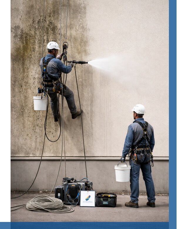 Очистка фасада от плесени в Королёве от 312 р. | ВЫСОТНИК-Кор