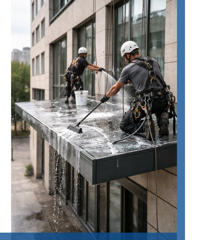 Мойка козырьков и навесов в Королёве от 3639 р. | ВЫСОТНИК-Кор