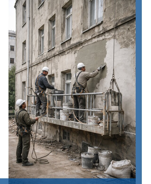 Капитальный ремонт фасада в Королёве от 4367 р. | ВЫСОТНИК-Кор