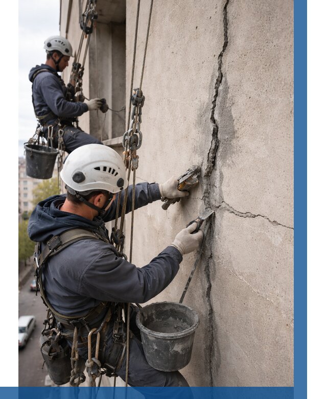 Заделка трещин на фасаде в Королёве от 936 р. | ВЫСОТНИК-Кор