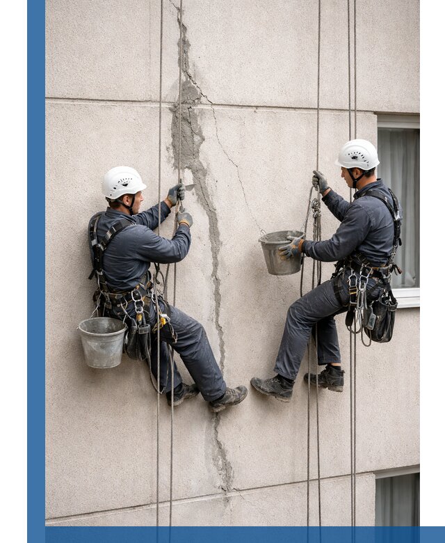 Заделка трещин на фасаде в Королёве с гарантийным ремонтом