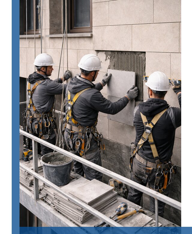 Ремонт облицовки фасада плиткой в Королёве с гарантией