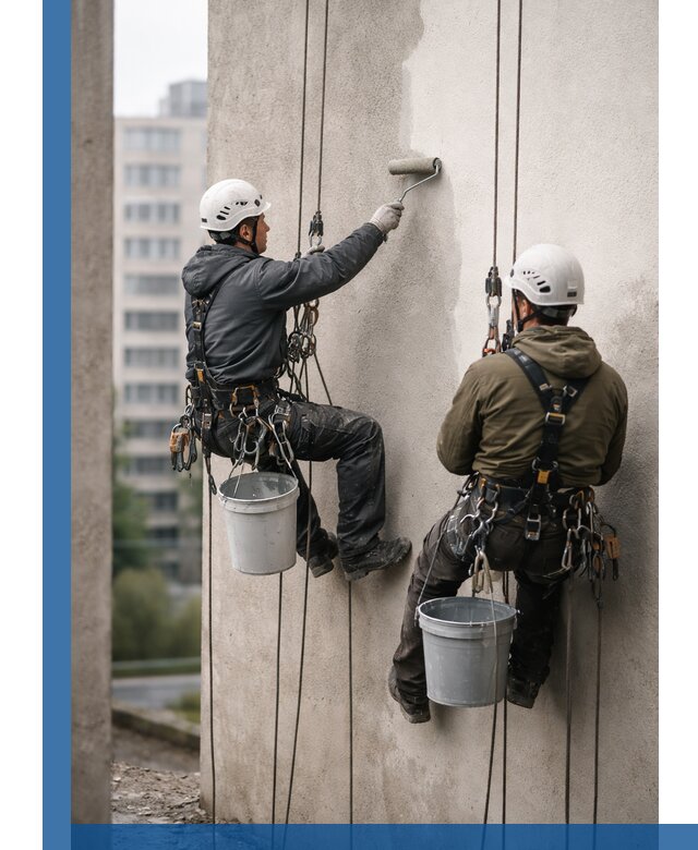 Покраска фасадов высотными альпинистами в Королёве с гарантией