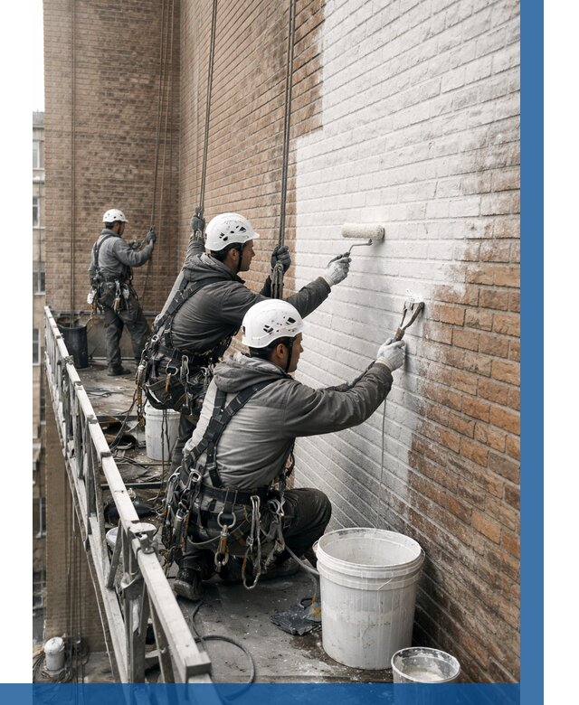 Покраска кирпичного фасада в Королёве от 364 р. | ВЫСОТНИК-Кор