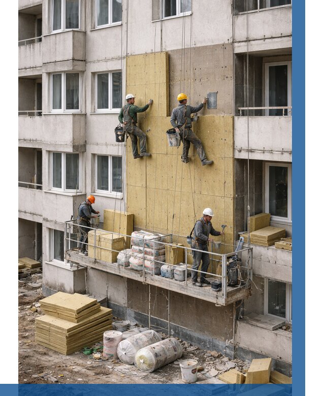 Утепление фасада минватой в Королёве от 1560 р. | ВЫСОТНИК-Кор