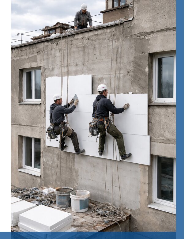 Утепление фасада пенополистиролом в Королёве от 1871 р. | ВЫСОТНИК-Кор