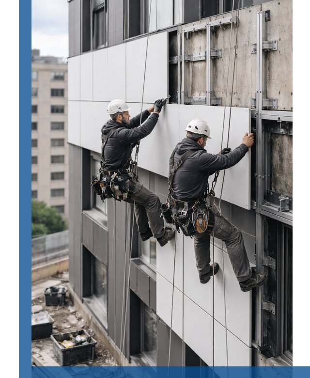 Монтаж композитных панелей фасада в Королёве под ключ