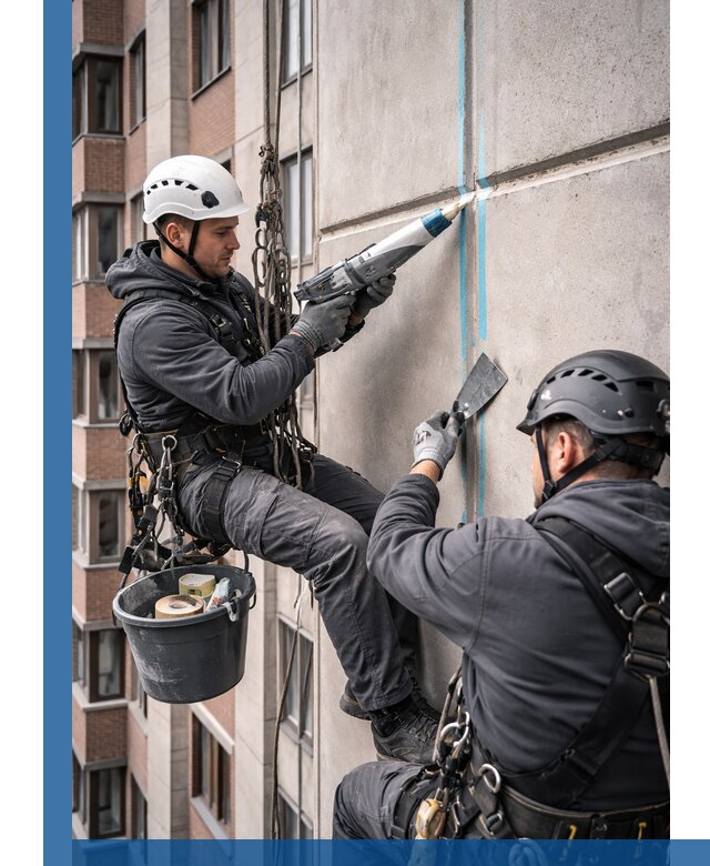 Вторичная герметизация швов фасада и кровли в Королёве