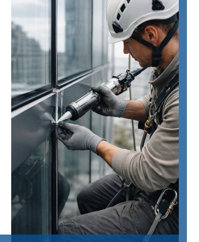 Герметизация стыков витража в Королёве от 1248 р. | ВЫСОТНИК-Кор