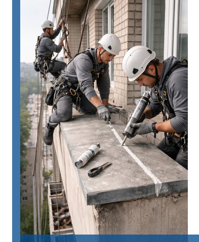 Герметизация балконного козырька в Королёве профессионально