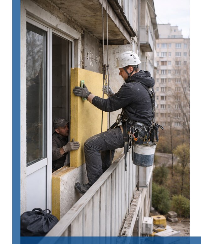 Профессиональное утепление балкона снаружи в Королёве под ключ
