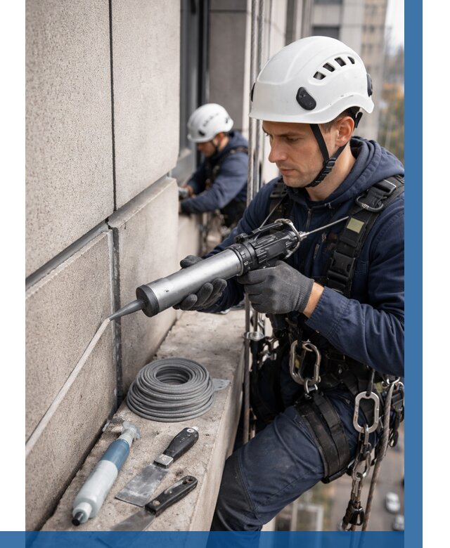 Герметизация деформационных швов фасада в Королёве от 728 | ВЫСОТНИК-Кор