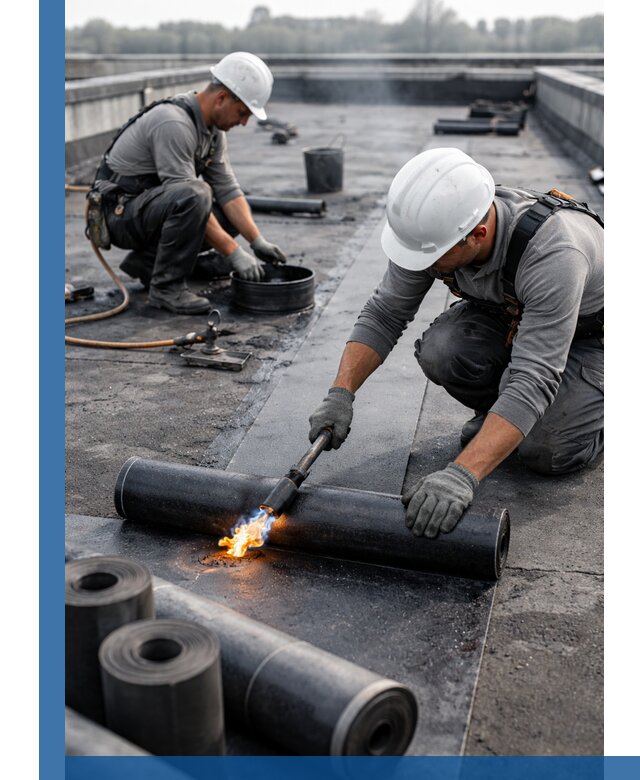 Ремонт рулонной кровли в Королёве герметизация и восстановление