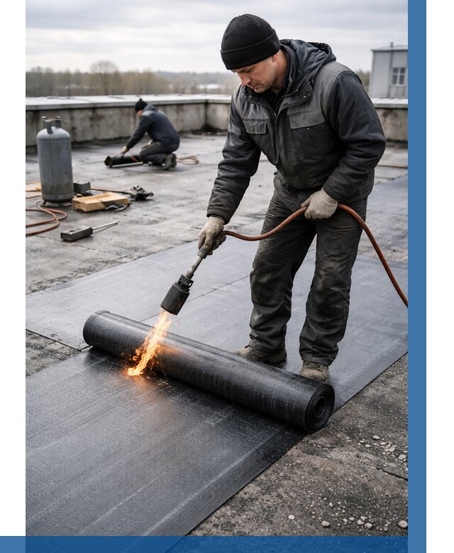 Ремонт наплавляемой кровли в Королёве от 728 р. | ВЫСОТНИК-Кор