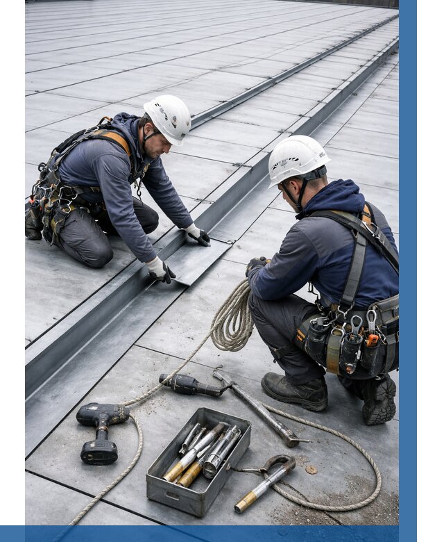 Ремонт фальцевой кровли в Королёве от 728 р. | ВЫСОТНИК-Кор