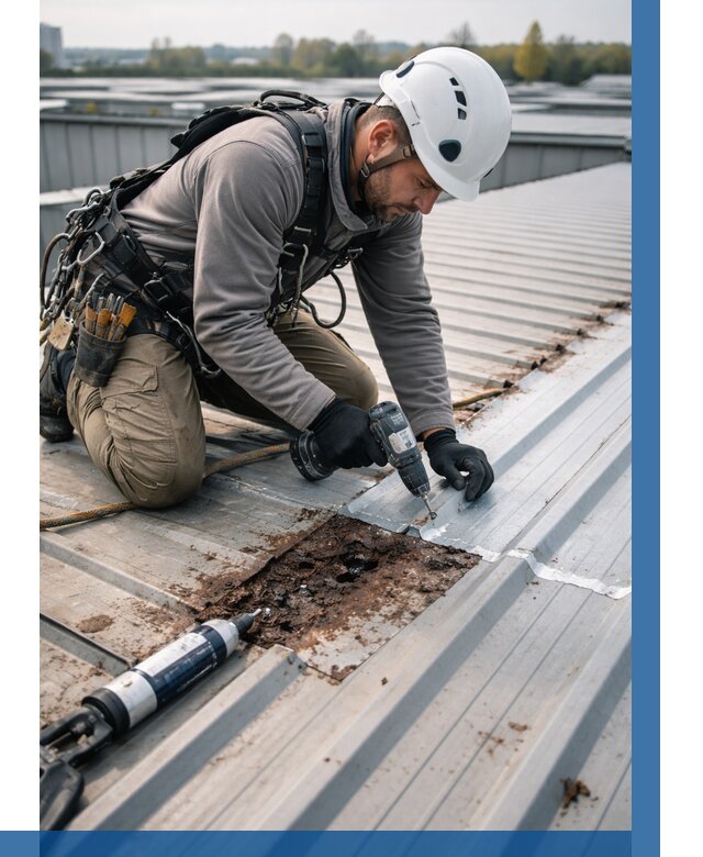 Ремонт профнастила на кровле в Королёве от 728 р. | ВЫСОТНИК-Кор