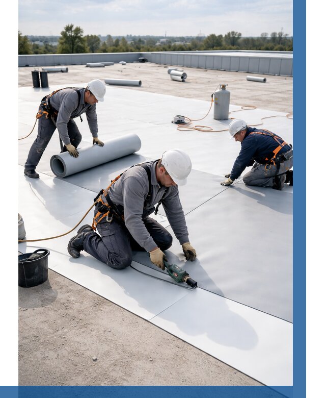 Монтаж мембранной кровли под ключ в Королёве от 1248 р. | ВЫСОТНИК-Кор