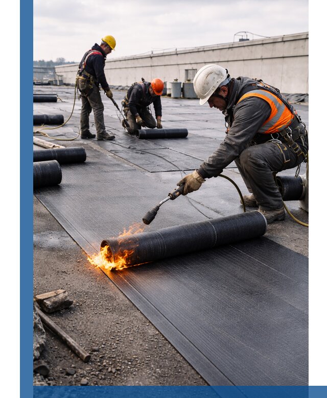 Монтаж наплавляемой кровли в Королёве профессионально