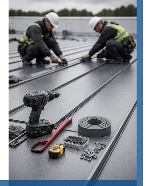 Монтаж фальцевой кровли в Королёве от 1871 р. | ВЫСОТНИК-Кор