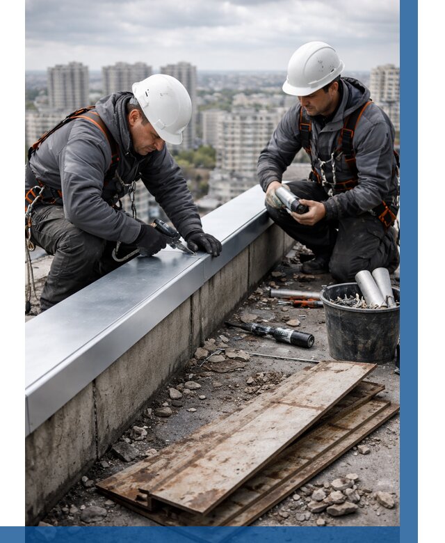 Замена парапетных крышек под ключ в Королёве от 1248 р. | ВЫСОТНИК-Кор