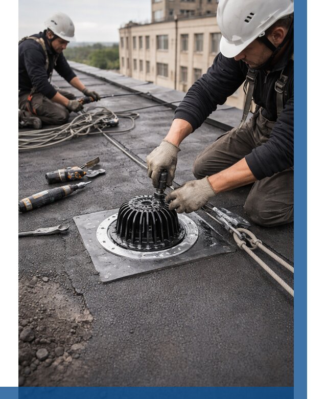 Установка водосточных воронок в Королёве цена от 3639 р. | ВЫСОТНИК-Кор