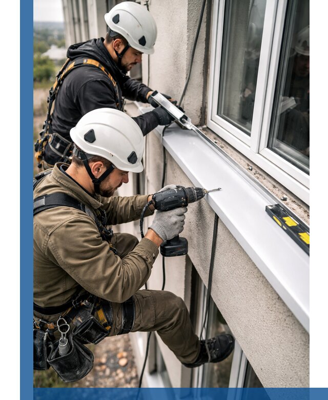 Профессиональный монтаж оконных отливов и отведения воды в Королёве