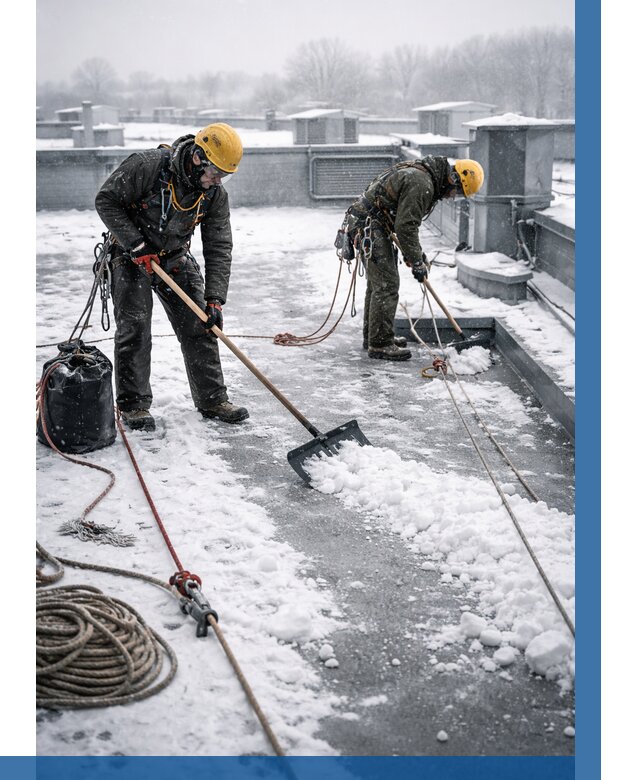 Очистка крыши от снега в Королёве от 7798 р. | ВЫСОТНИК-Кор