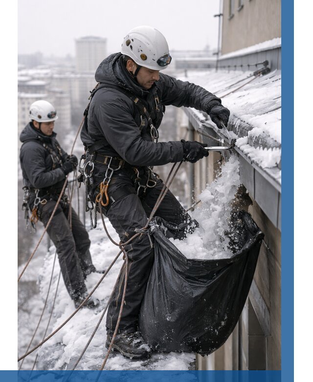 Аварийная очистка крыши в Королёве под ключ от 312 р. | ВЫСОТНИК-Кор