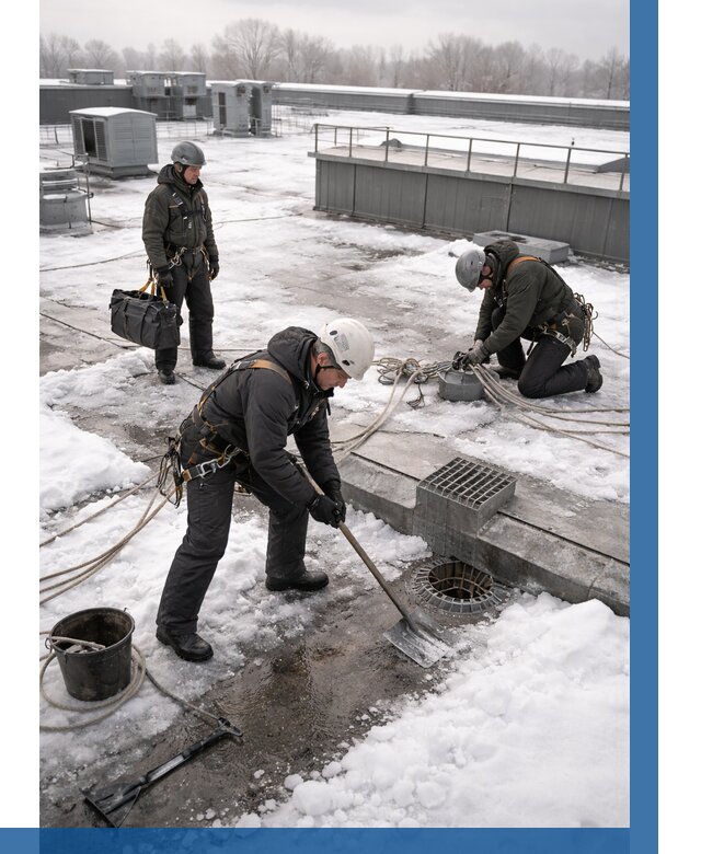 Абонентское обслуживание кровли зимой в Королёве от 8318 р. | ВЫСОТНИК-Кор