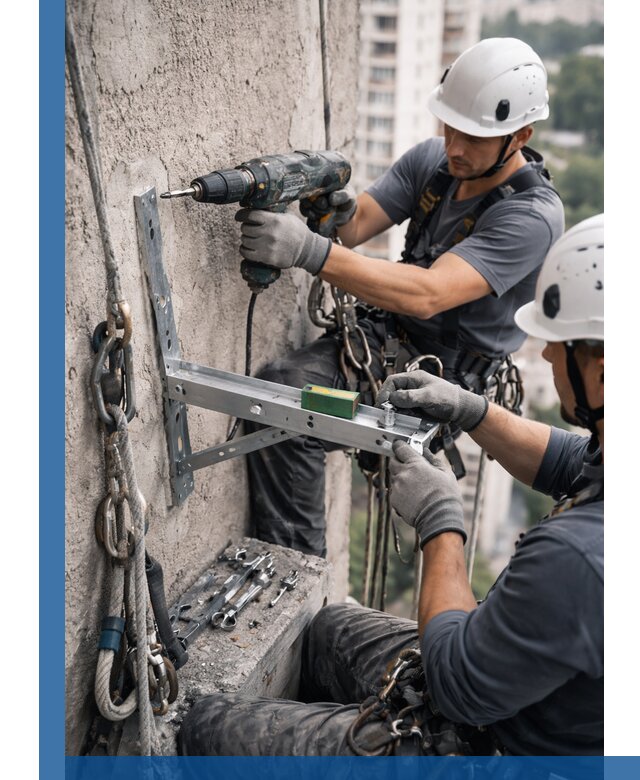 Установка кронштейнов кондиционера и крепежа в Королёве