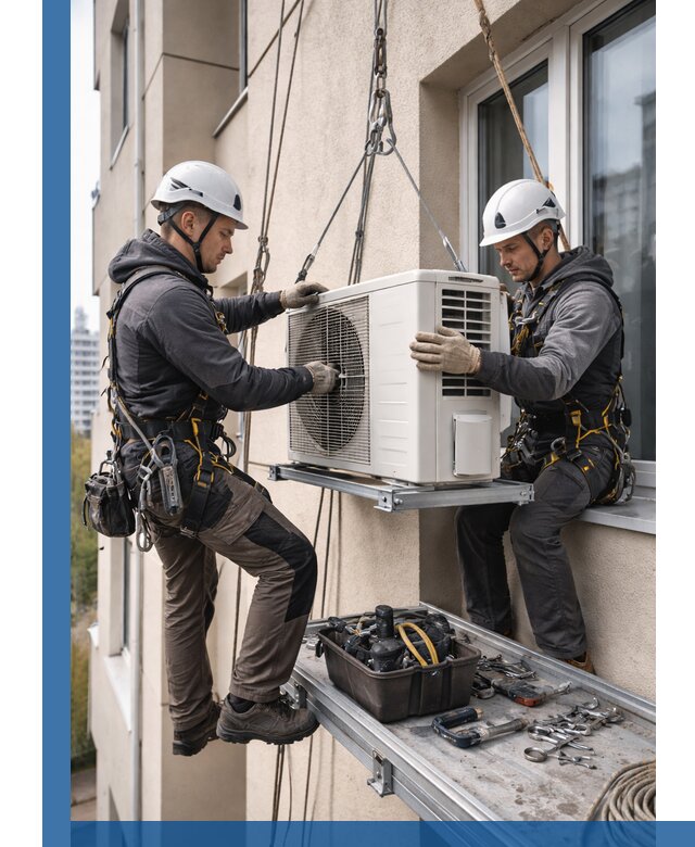 Перенос внешнего блока кондиционера в Королёве с монтажом и крепежом