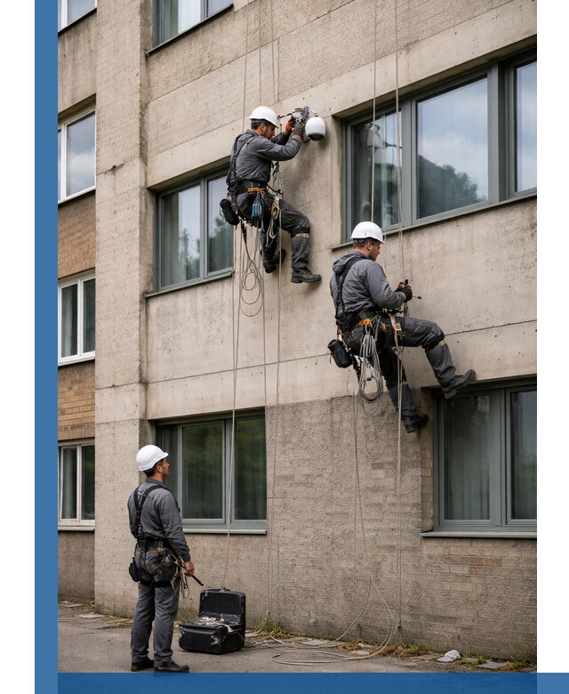 Монтаж фасадных камер видеонаблюдения в Королёве под ключ
