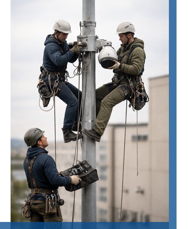 Установка видеокамер на мачте в Королёве от 8837 р. | ВЫСОТНИК-Кор