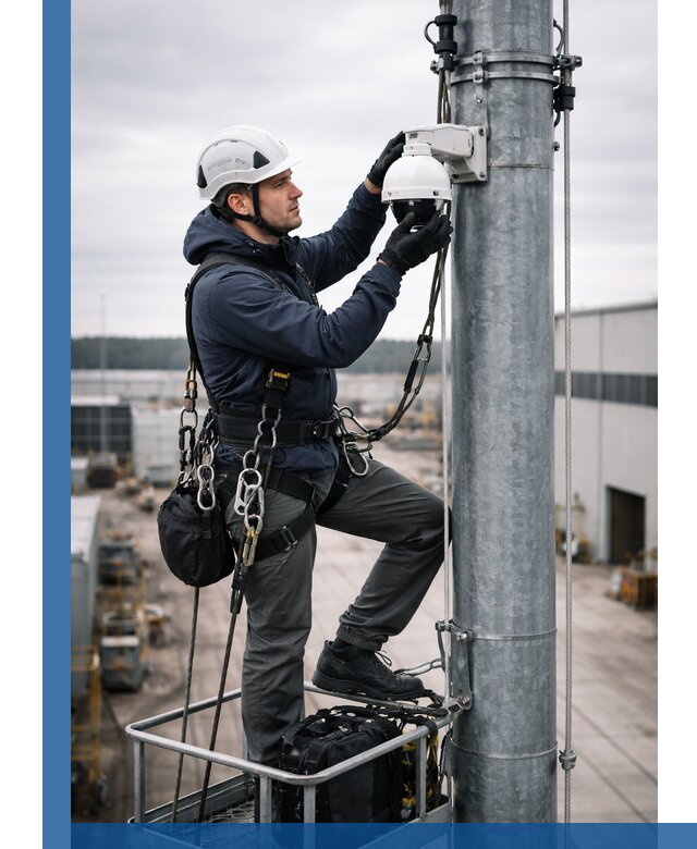 Профессиональная установка видеокамер на мачте в Королёве