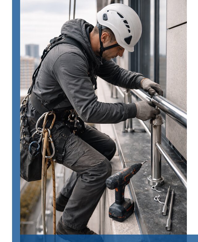 Монтаж ограждений на высоте в Королёве для зданий и конструкций