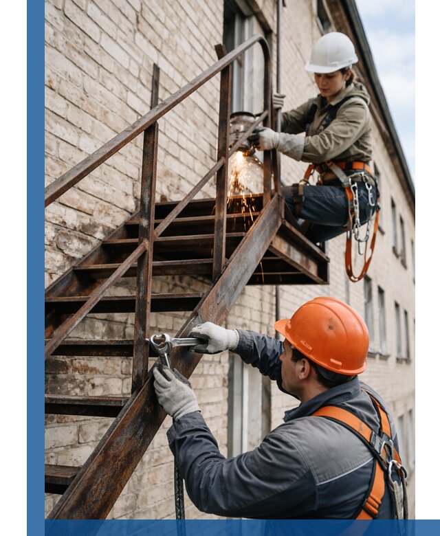 Ремонт и восстановление пожарных лестниц с выездом в Королёве