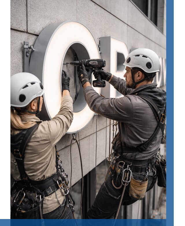 Монтаж световых букв в Королёве от 3119 р. под ключ ВЫСОТНИК-Кор