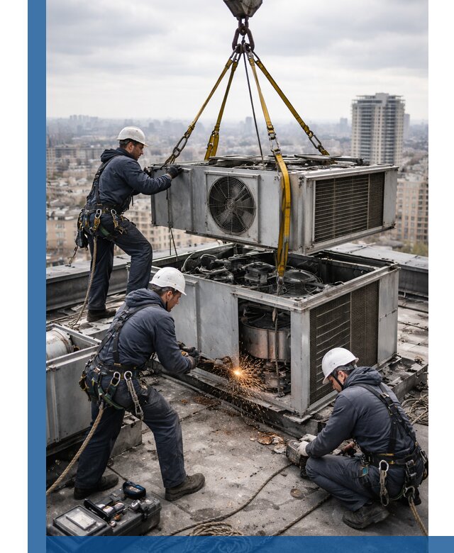 Демонтаж крышной установки в Королёве любой сложности