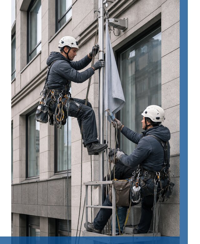 Установка флагов на фасаде в Королёве от 4679 р. | ВЫСОТНИК-Кор