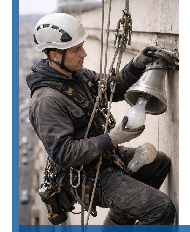 Замена ламп на высоте в Королёве профессионально и быстро