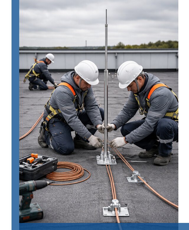 Монтаж молниезащиты на кровле в Королёве под ключ с гарантией