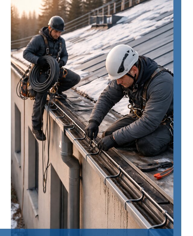 Монтаж греющего кабеля на кровле в Королёве от 468 р. | ВЫСОТНИК-Кор