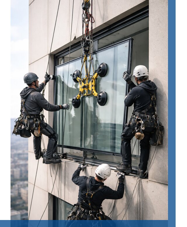 Монтаж стеклопакетов на высоте в Королёве от 3327 р. | ВЫСОТНИК-Кор