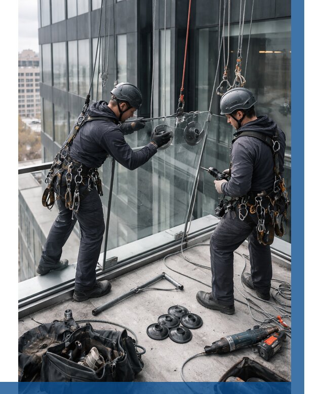 Монтаж стеклянных ограждений в Королёве от 2599 р. | ВЫСОТНИК-Кор