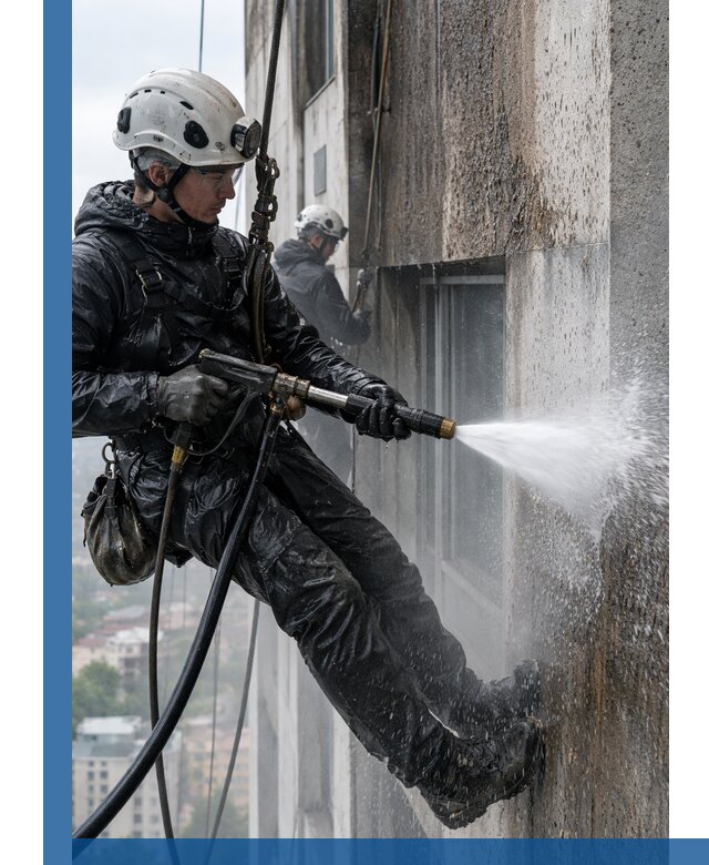 Гидроструйная очистка фасадов и конструкций в Королёве