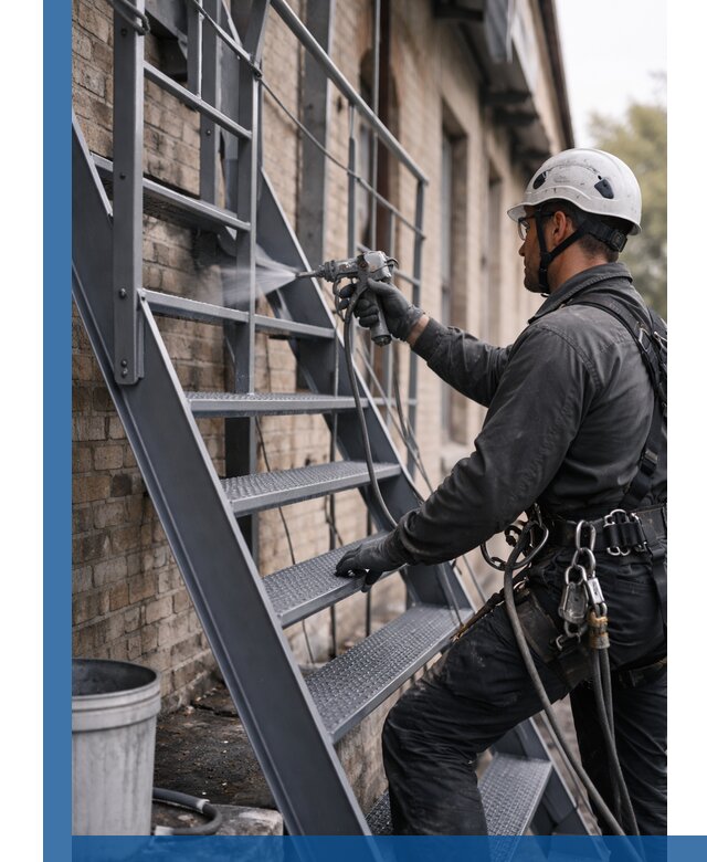 Покраска и антикоррозионная защита пожарных лестниц в Королёве