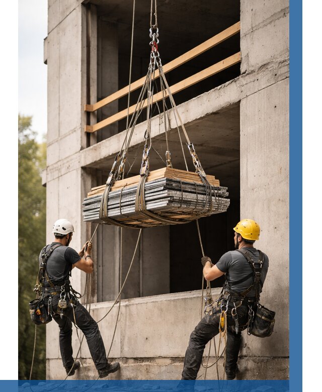 Подъем материала на этаж веревками в Королёве от 1560 р. | ВЫСОТНИК-Кор